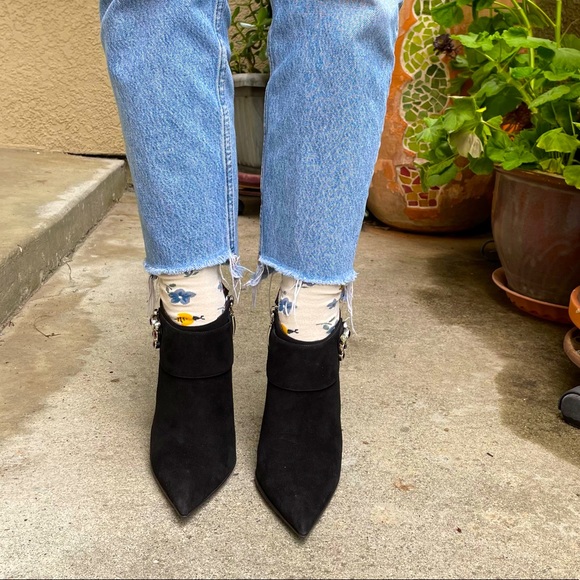 Black/dark red Cesare Paciotti leather booties - Picture 8 of 16